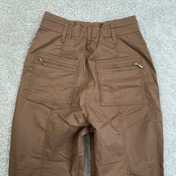 Anthropologie Ellie Embroidered Utility Pants Brown 0 - Picture 7 of 10